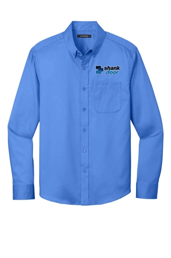 Variant Image for W808 - Port Authority® Long Sleeve SuperPro React™ Twill Shirt - Shank Door - Full Color E - Outline - Website Shank Door