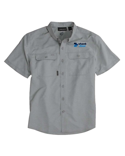 Variant Image for 4445 - DRI DUCK Men's Crossroad Woven Short Sleeve Shirt - Shank Door - Full Color E - Outline - Website Shank Door