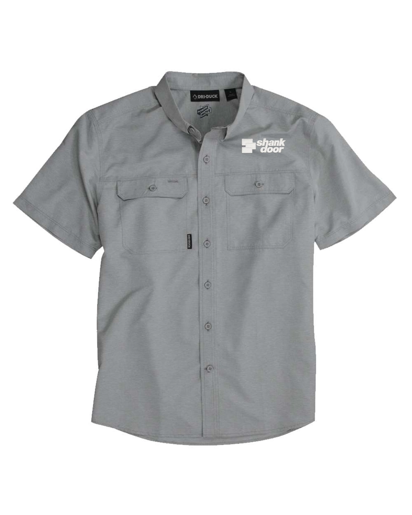 Variant Image for 4445 - DRI DUCK Men's Crossroad Woven Short Sleeve Shirt - Shank Door - White E - Website Shank Door