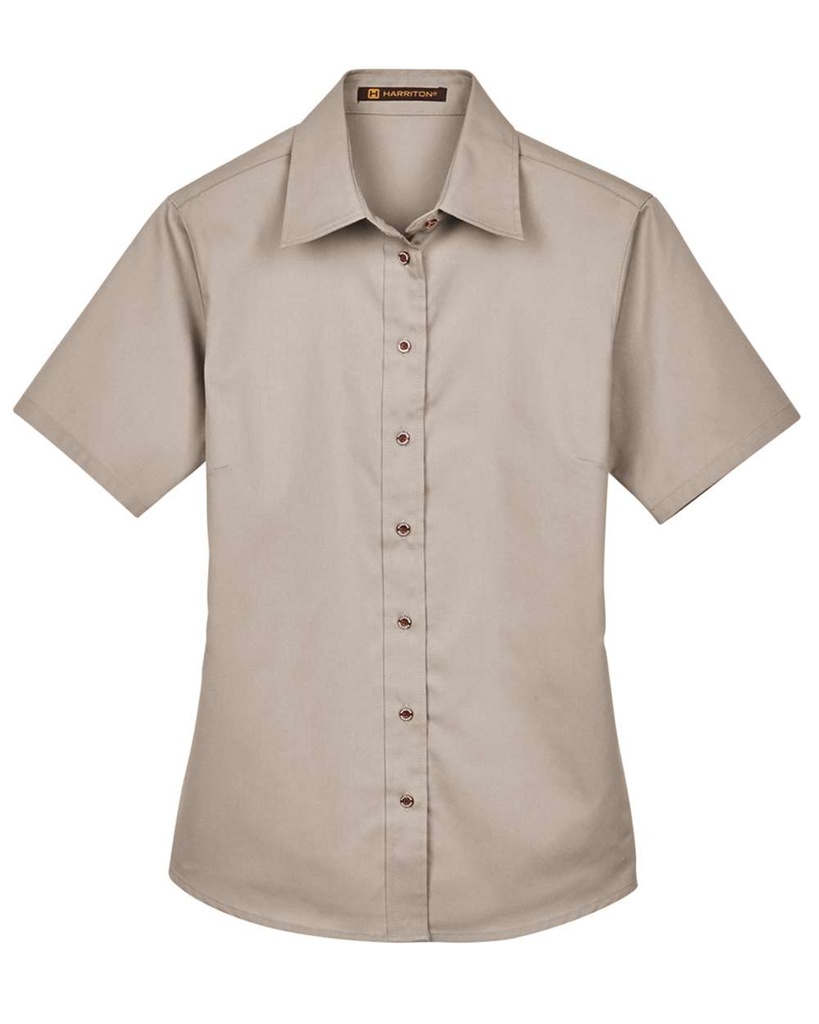M500SW - Harriton - Women's Easy Blend™ Short Sleeve Twill Dress Shirt with Stain-Release