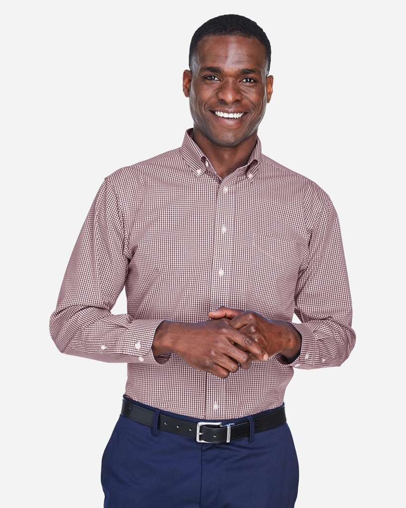 D640 - Devon & Jones Men's Crown Collection® Gingham Check Woven Dress Shirt
